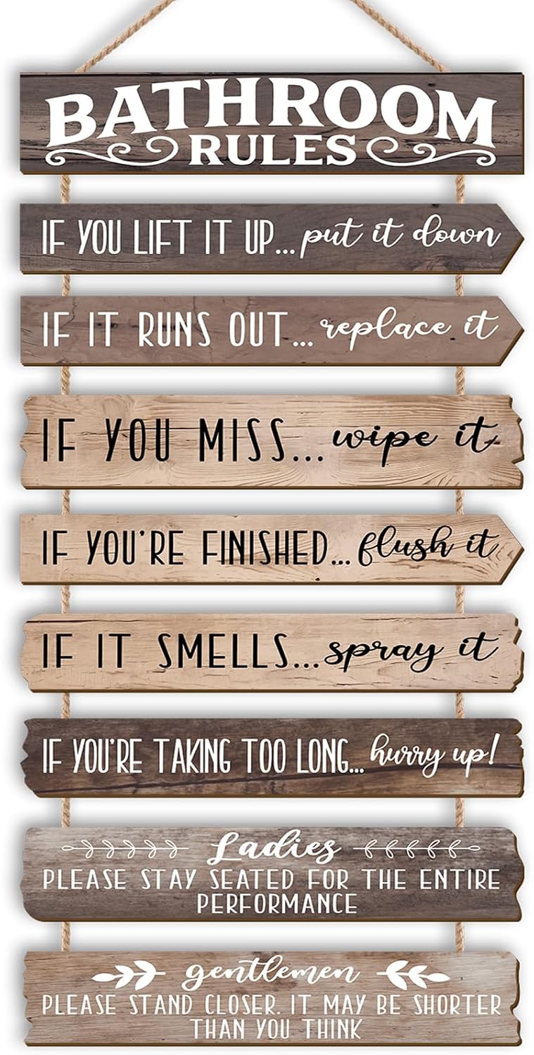 Bathroom Wall Decor Funny Bathroom Signs Bathroom Rules Pictures Wall Art Dec...