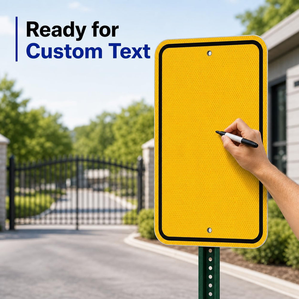Blank Yellow Aluminum Sign, 18"x12", Engineer Grade Reflective 3-Pack