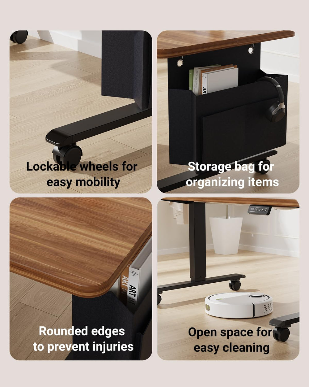 Height Adjustable from Coffee Table to Desk 40"x24" Dark Walnut Look