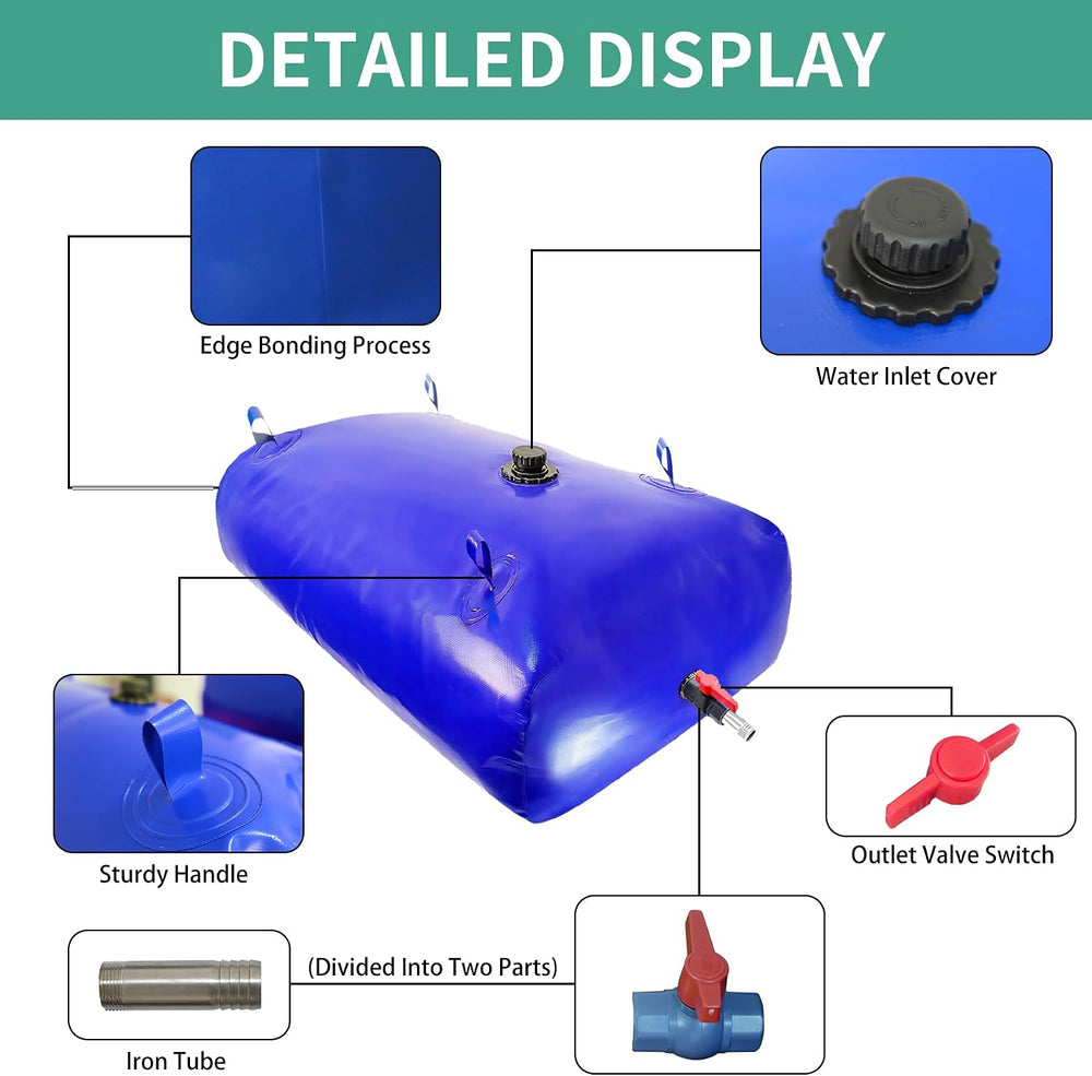 Aimery 400L/105.7Gallon Foldable Water Storage Bladder Portable Water Tank