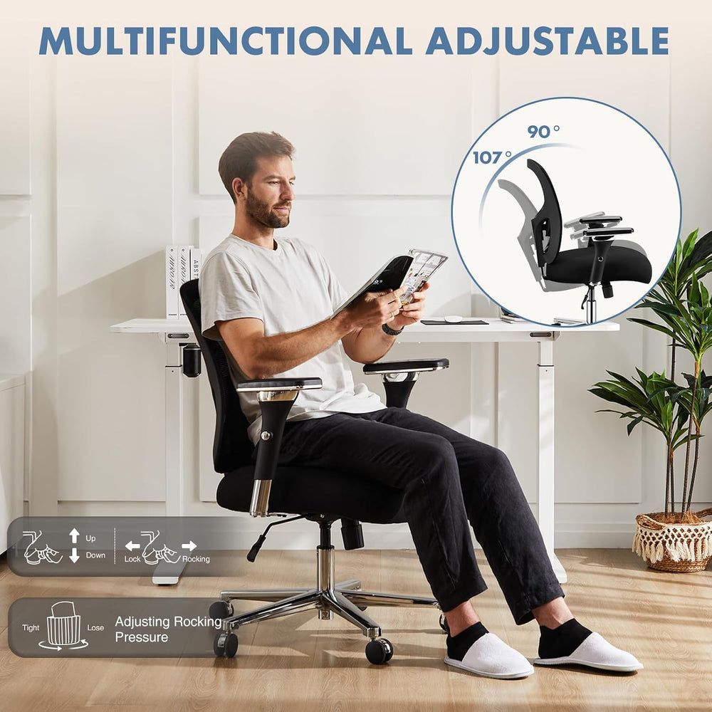 DUMOS Big and Tall Office Desk Chair, 500lbs Heavy Duty Mesh Chair