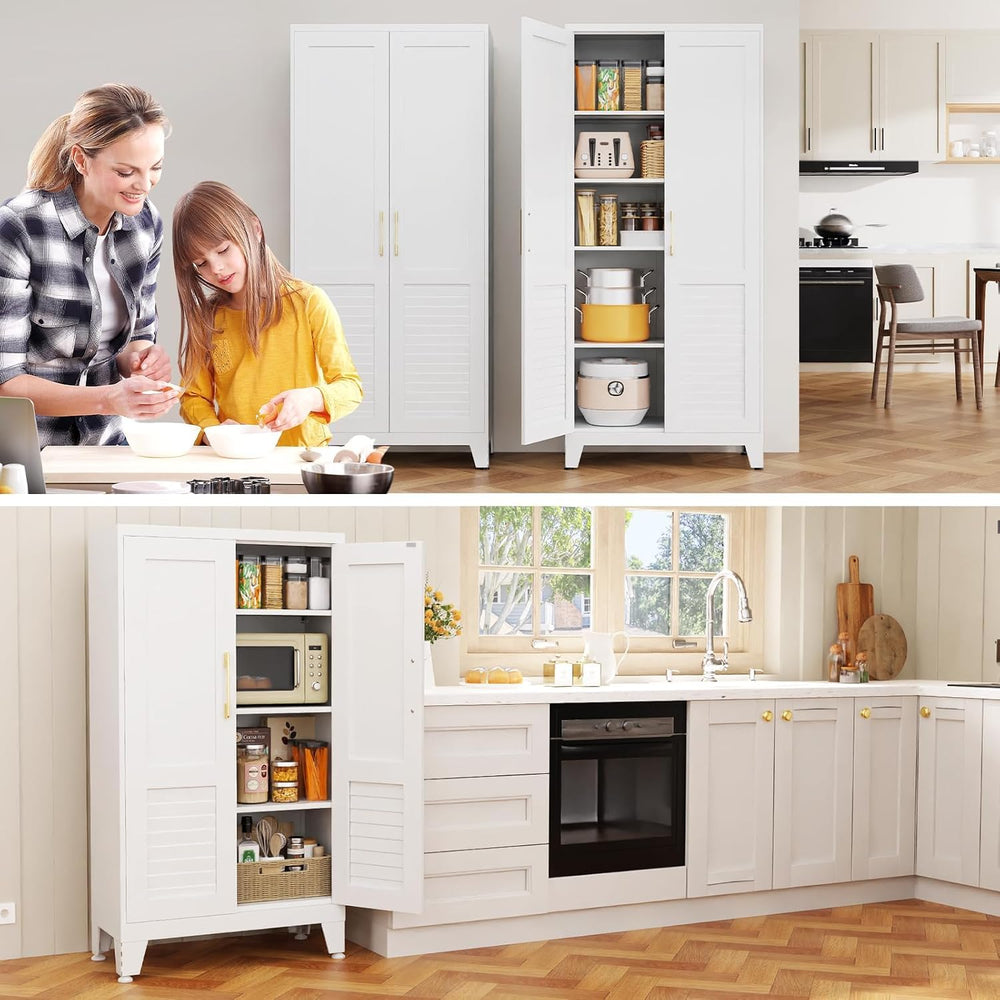 61" H Storage Cabinet, Freestanding Kitchen Pantry Cabinet
