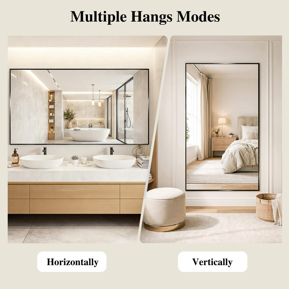 Koonmi Black Mirrors for Wall, 30x40 Inch Bathroom Mirror, Rectangular Wall M...