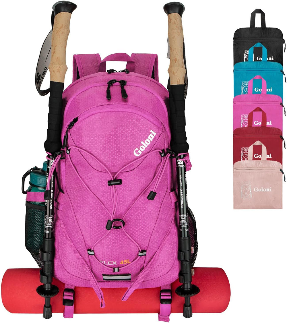 Goloni 45L Foldable Hiking Daypack, Lightweight Water‑Resistant Backpack