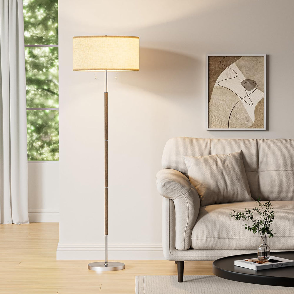 2-Light 3 Color Temperature Mid Century Floor Lamp for Living Room