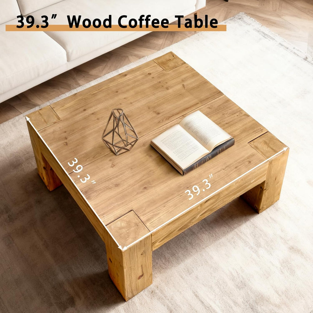 Square Large Coffee Table for Living Room Mid Century Modern Center Table