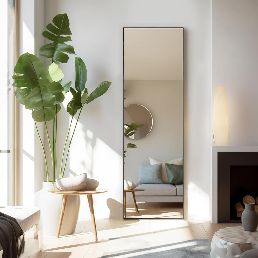 Full Length Floor Mirror, 16"x59" Body Wall Mirror with Stand