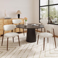MALOL Upholstered Curved Back Dining Chairs Set of 4, Beige