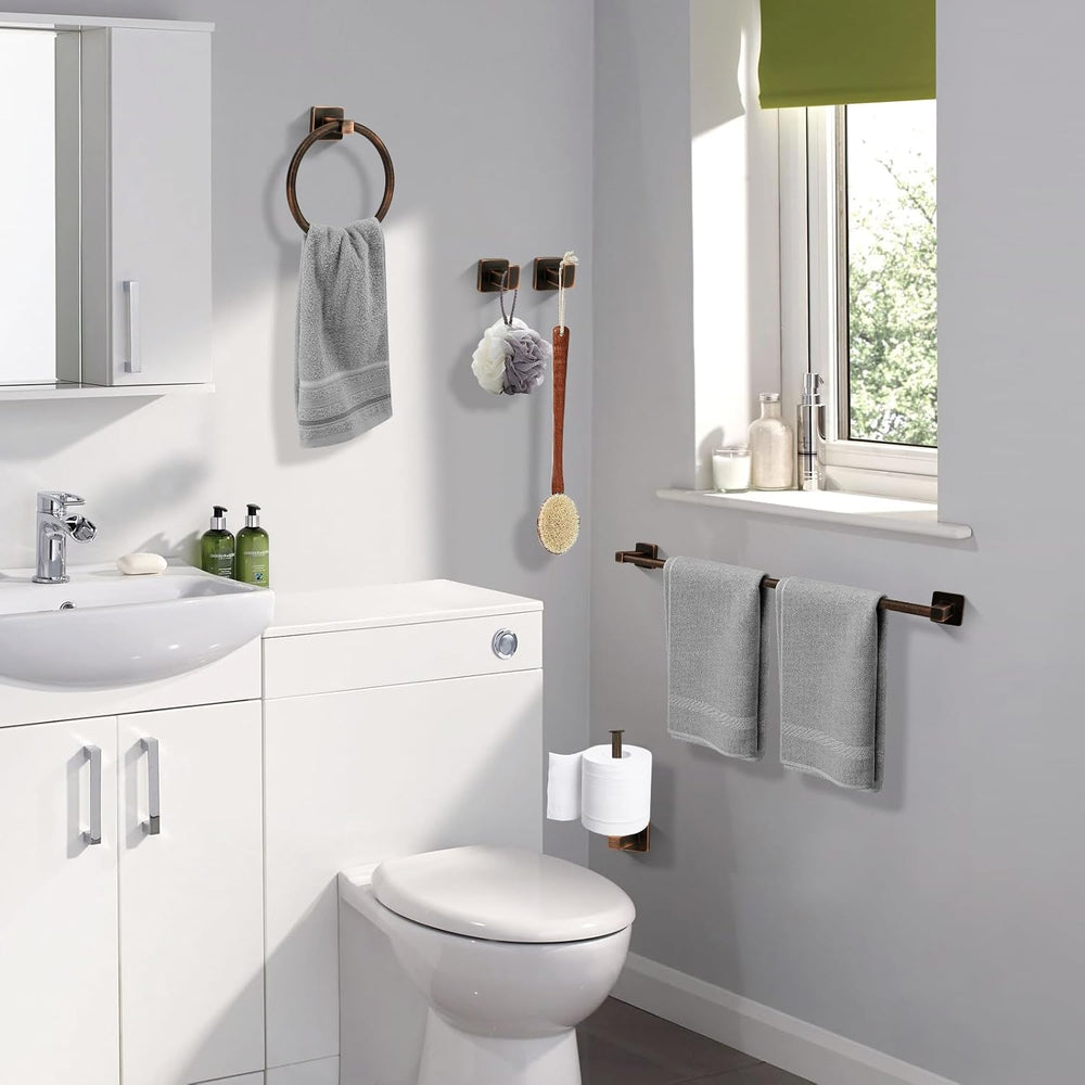 5 Piece Bathroom Hardware Accessories Set Oil Rubbed Bronze,24 Inch Towel Bar...