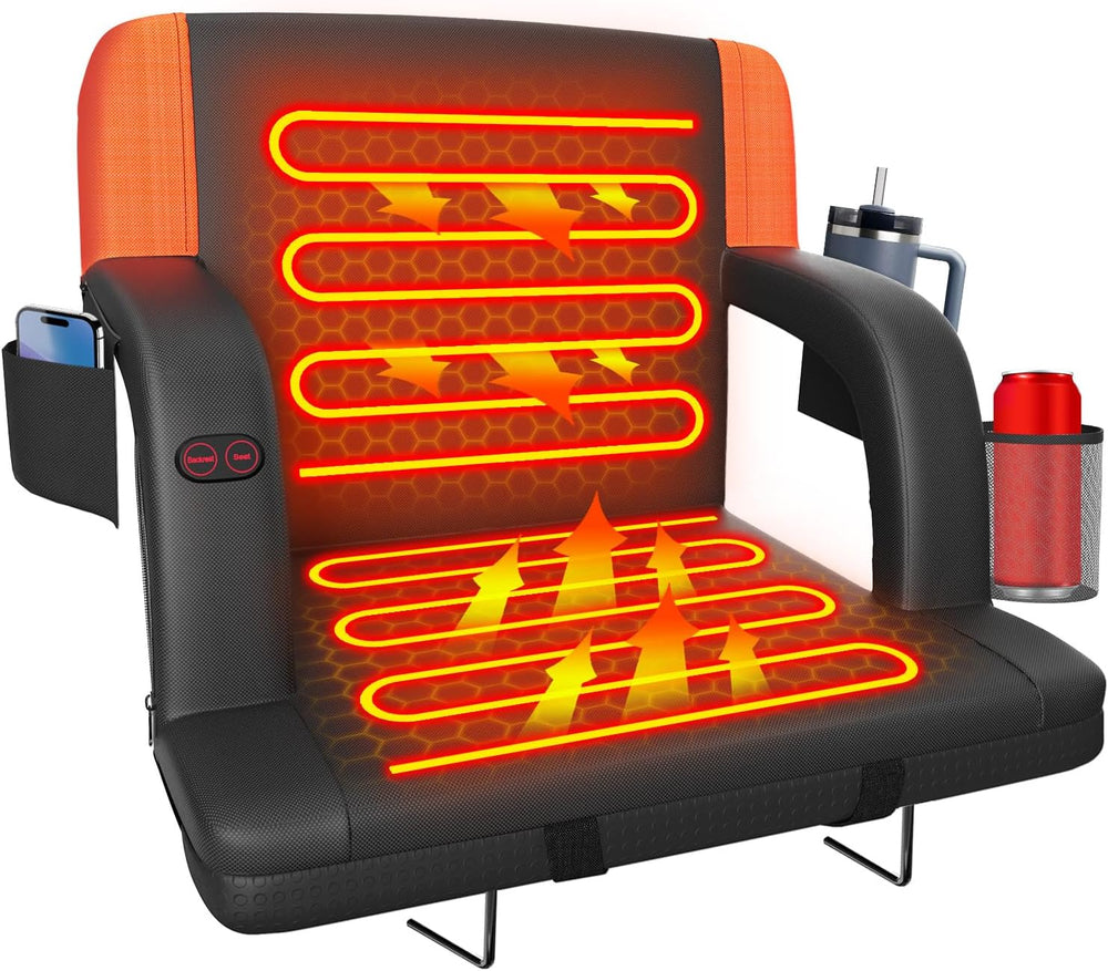 Suteck Stadium Seats with Back Support, Half Fold Bleacher Chair, Blue