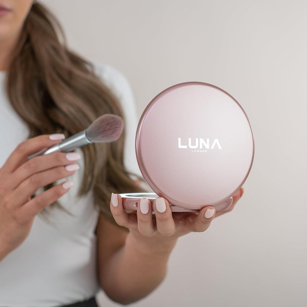 LUNA London Compact Travel Mirror | Travel Makeup Mirror with Light | LED Lig...