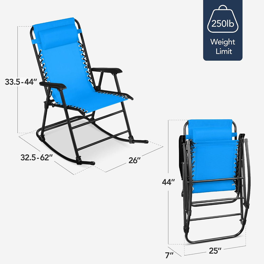 Best Choice Products Outdoor Patio Rocking Chair, Aqua Blue