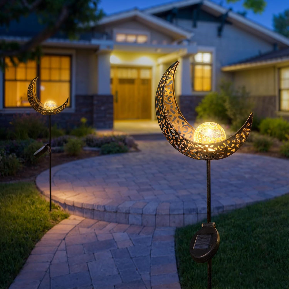 2Pack Moon Garden Gifts Solar Lights Outdoor Stakes Waterproof, Gifts for Mom...