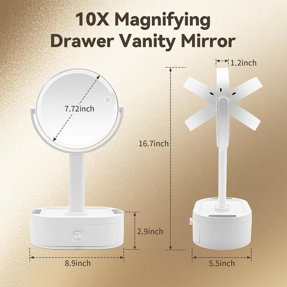 SANYCASA Makeup Mirror with Lights, Lighted Makeup Mirror with Magnification,...