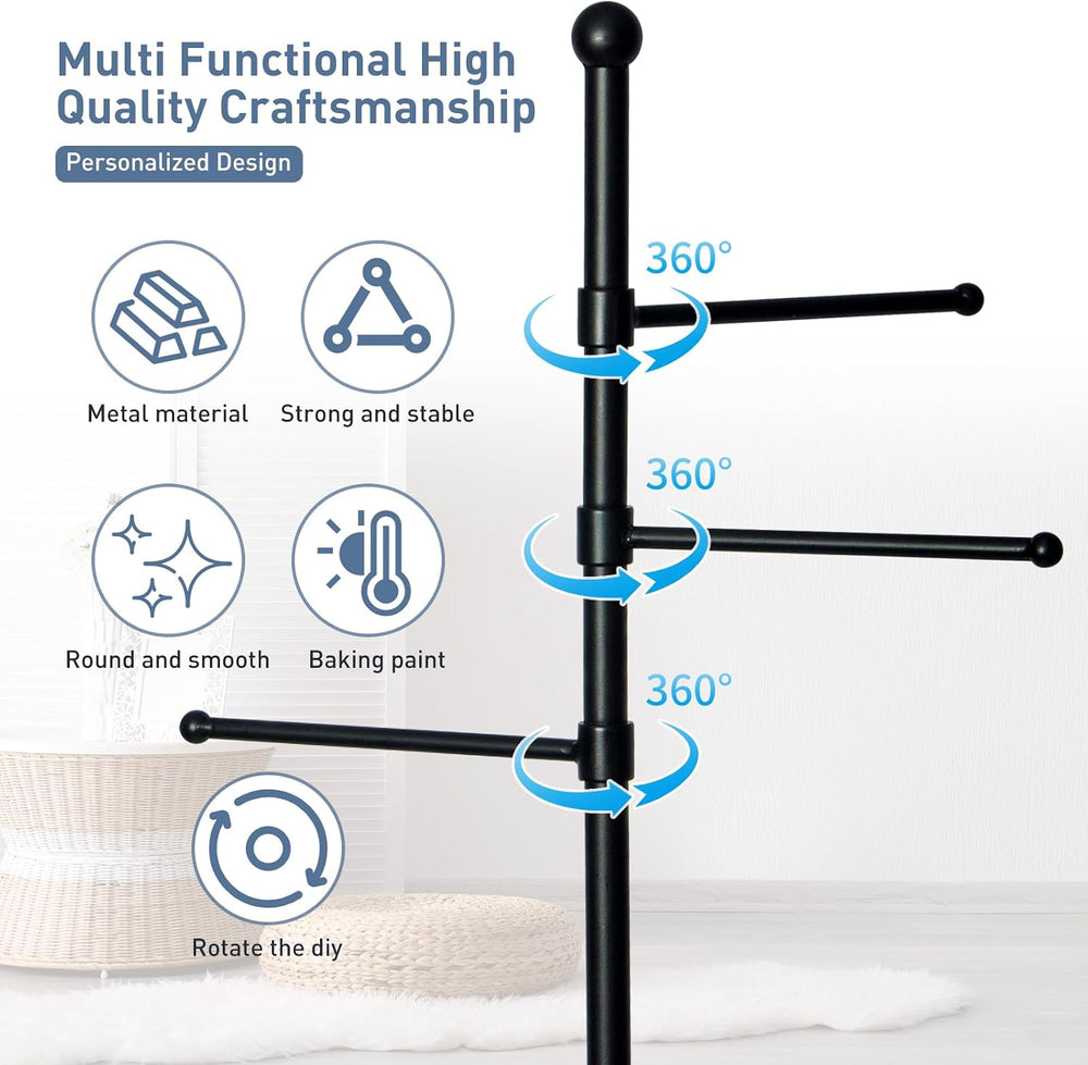 Metal Coat Rack Freestanding heavy duty,modern coat rack Sturdy Coat Tree Sta...