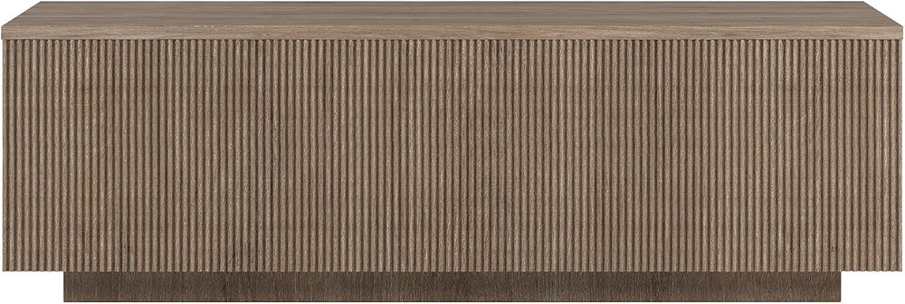 Henn&Hart 48" Modern Fluted Coffee Table, Weathered Gray