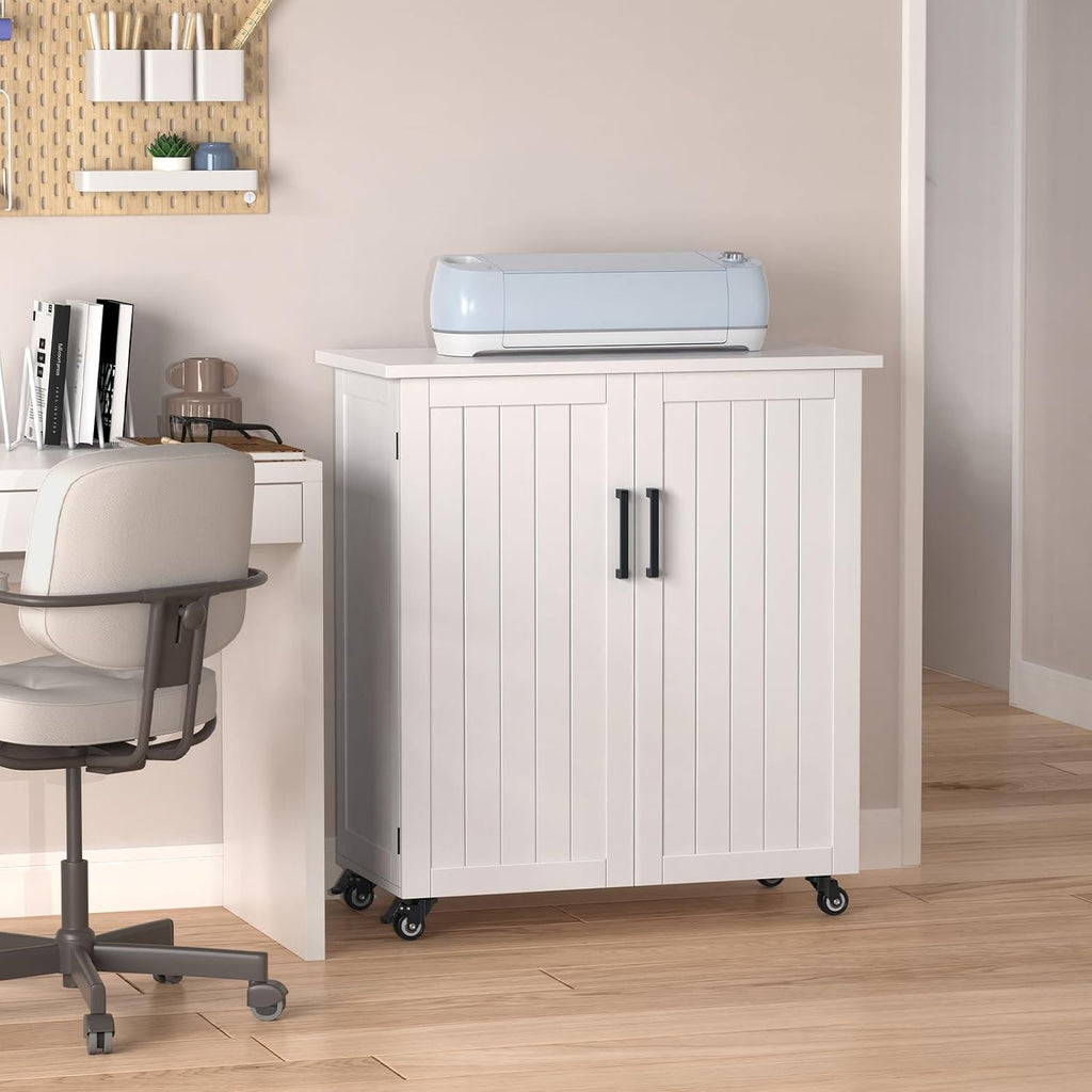 gdlf craft cart compatible with cricut, rolling storage, front angle view