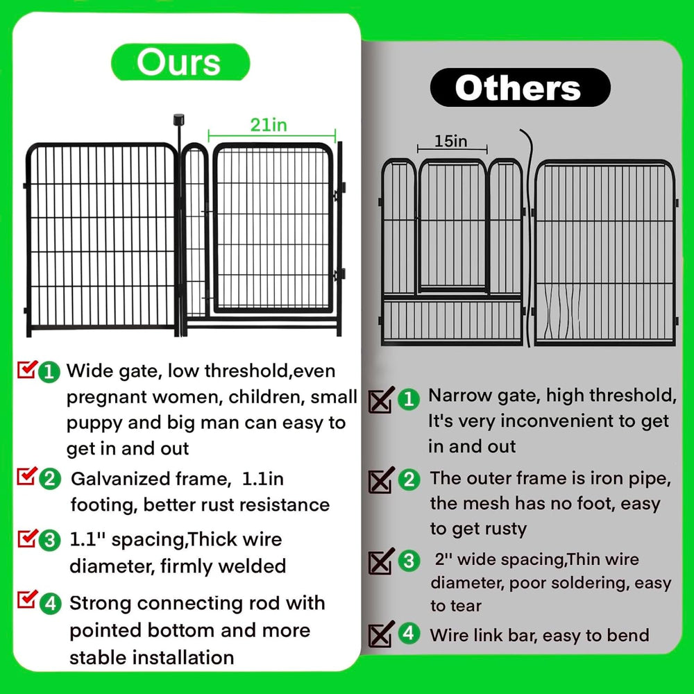 Tall Garden Fences and Borders, 54 in(H) Dog Fences for The Yard, 4 Panels To...