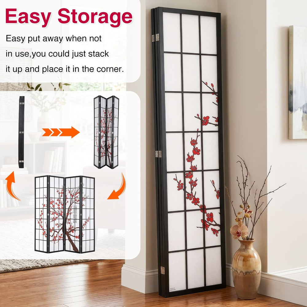 Dopinmin Room Divider,4 Panel Folding Privacy Divider for Room Separation