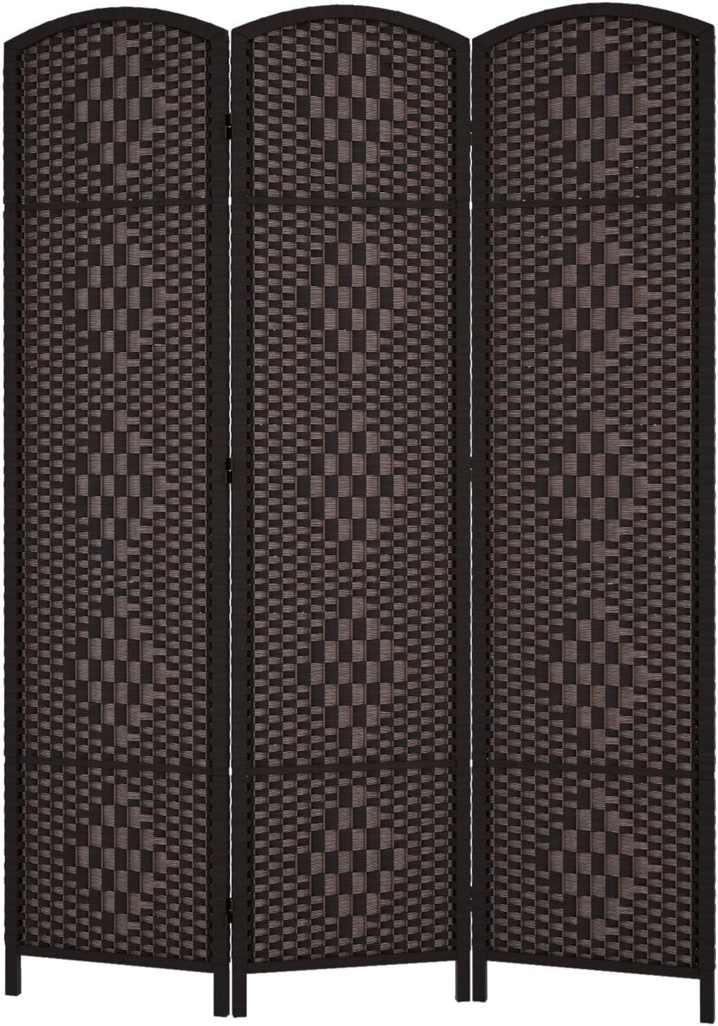 RHF Room Divider Panel,3 Panel Partition Room Dividers Screen, Dark Coffee