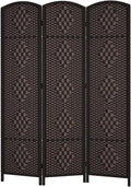 RHF Room Divider Panel,3 Panel Partition Room Dividers Screen, Dark Coffee