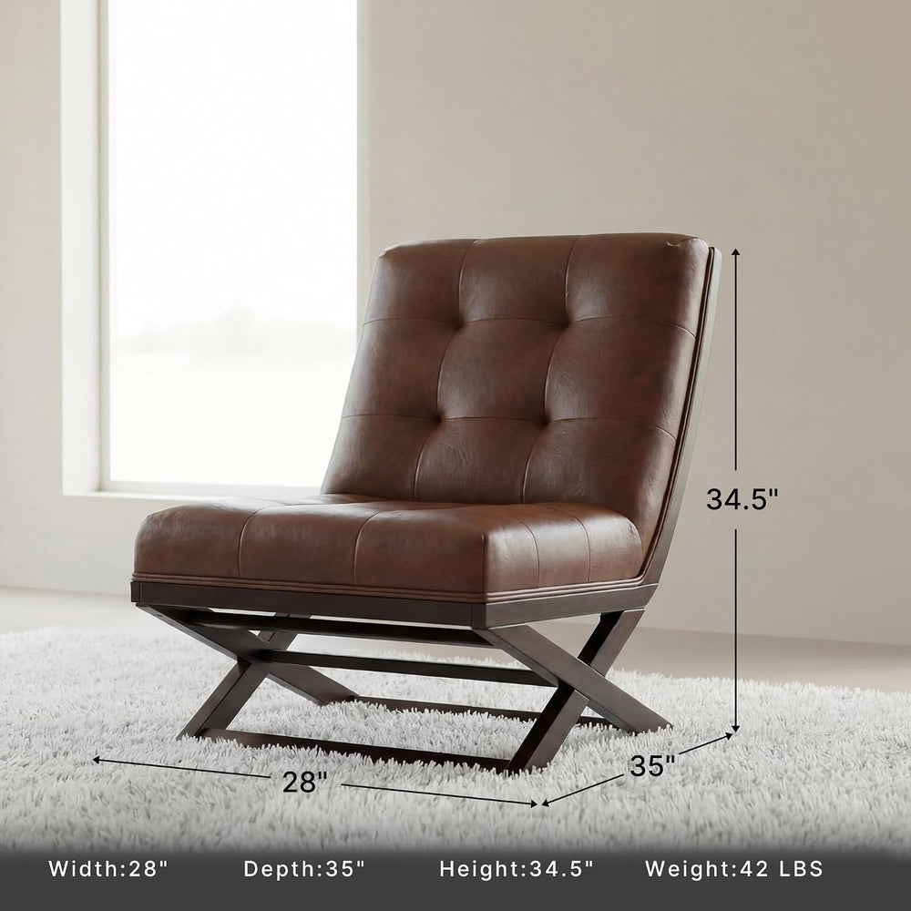 Signature Design by Ashley Scissor Base Slipper Accent Chair, Brown