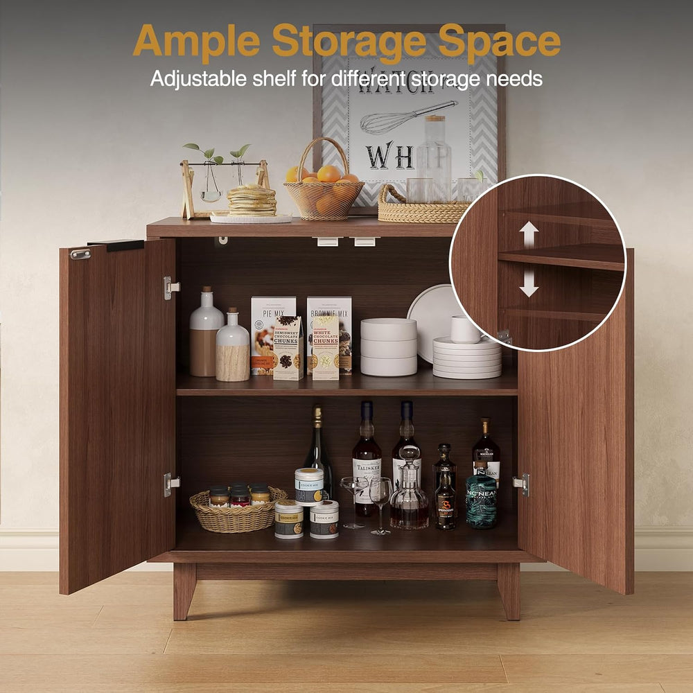 Befrases Buffet Cabinet with Storage Fluted Sideboard Accent Modern Credenza ...