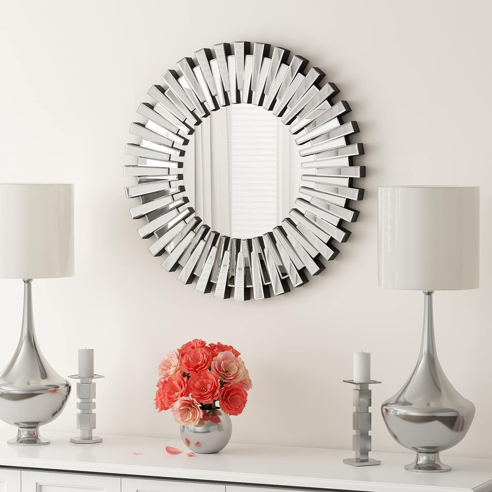 SHYFOY 24 inch Decorative Wall Mirror, Round Mirror for Wall Decor