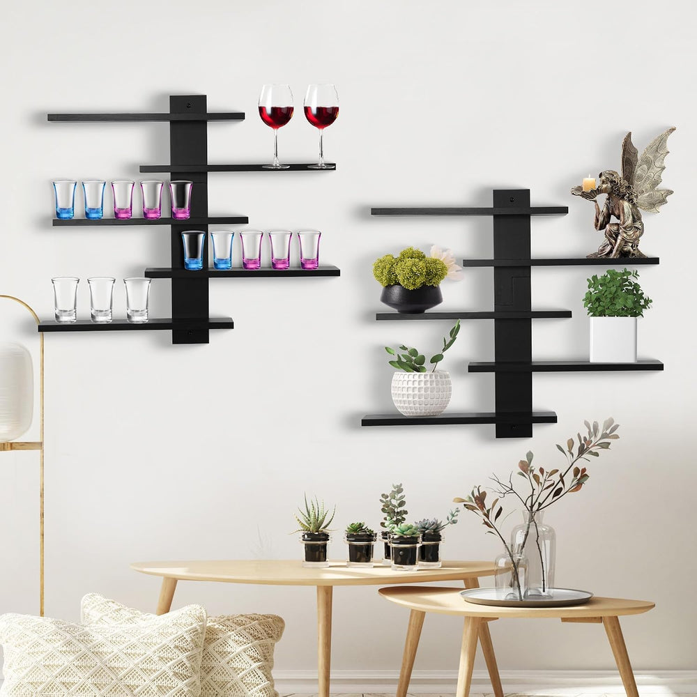 Floating Shelf for Wall,Trinket Display Rack for Collectibles,Black