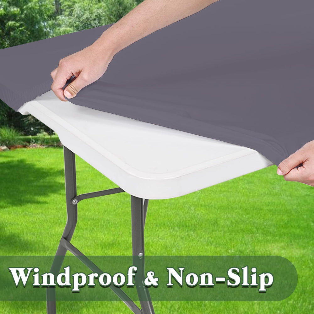 6 Pack Picnic Table Cover Outdoor Elastic Fitted Tablecloths for 6 Foot Recta...