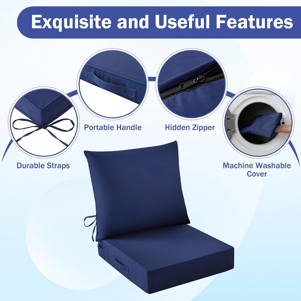 Outdoor Chair Cushions, 24 x 24 Inch Outdoor Cushion for Patio Furniture, Pat...