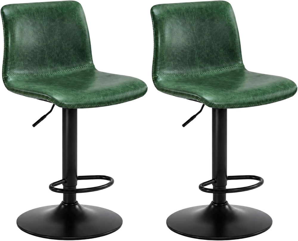Adjustable Bar Stools Set of 2 for Kitchen Island, Green