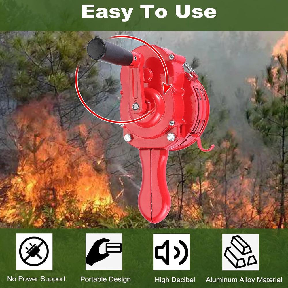 Sumnacon Hand Crank Siren Manual Operated Air Raid Siren with Handle, Red