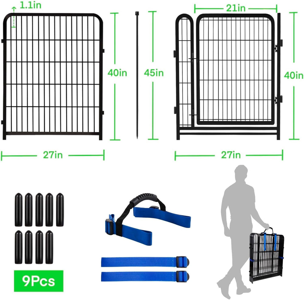 Garden Fencing 40 inch High, Dog Fence Outdoor for Yard, 21" Wide Low Th...