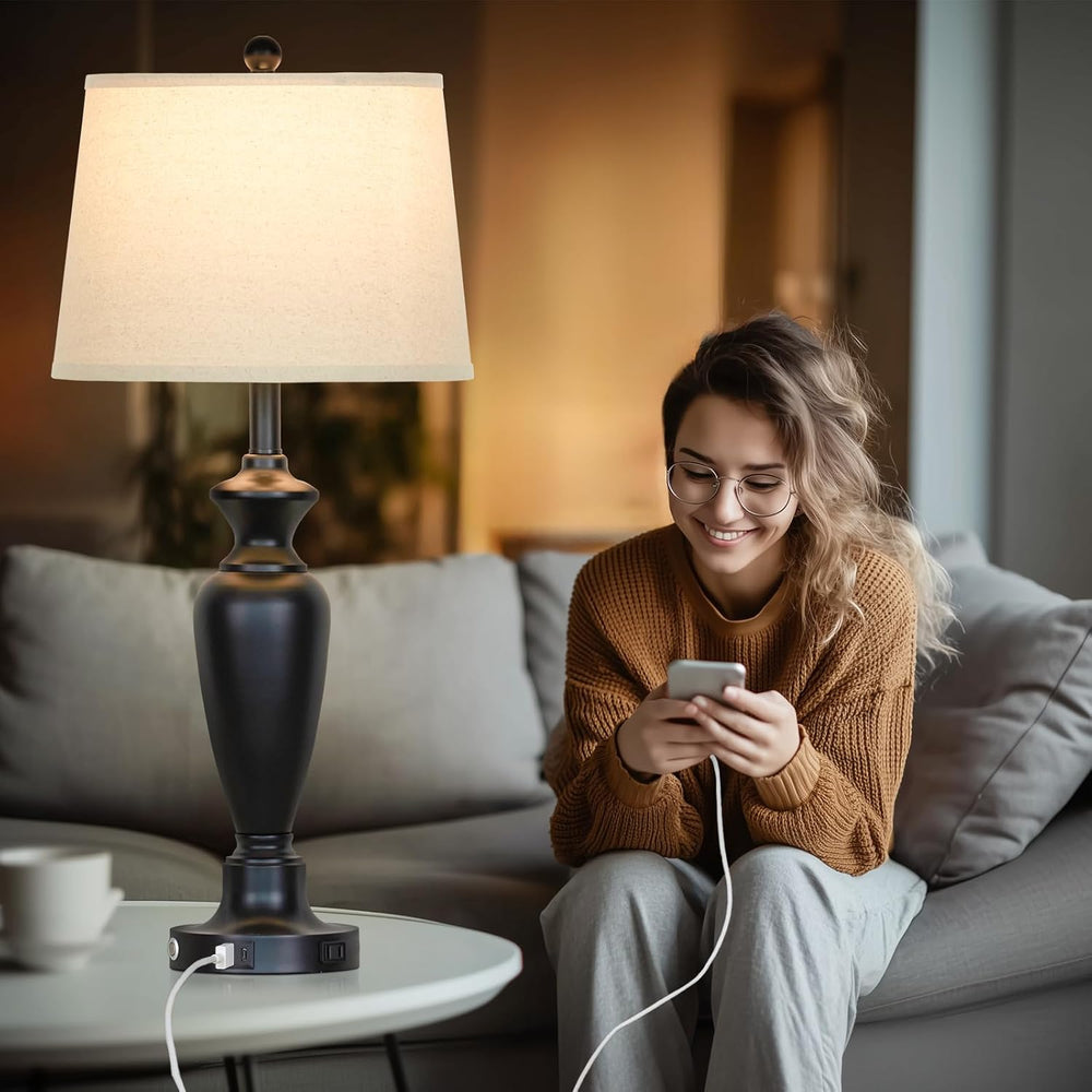 Cinyirong 30" Tall Table Lamps Set of 2, Touch Control Bedside Lamp with...