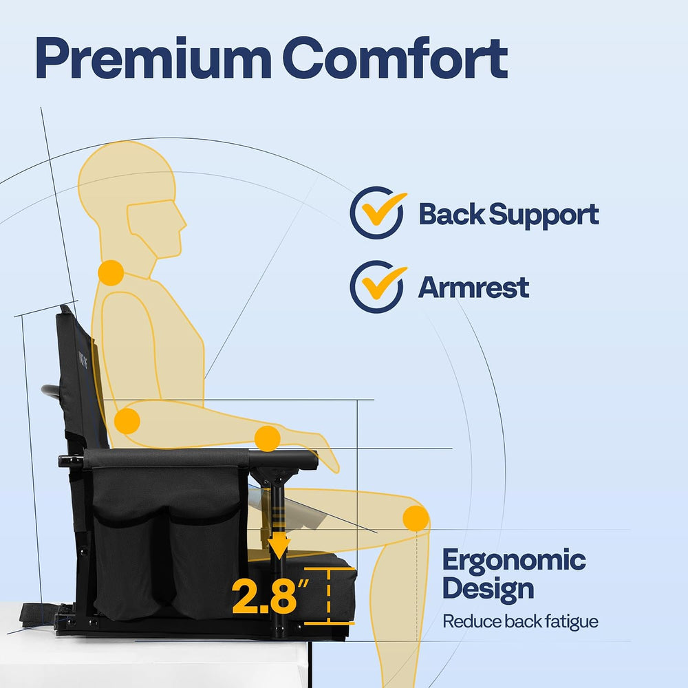 VIVOHOME Stadium Seats with Back Support, Bleacher Chair for Sports Events