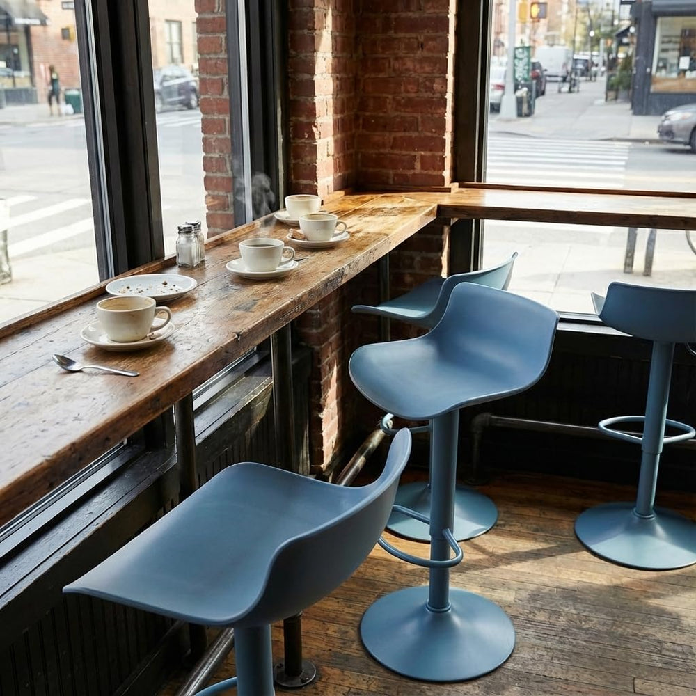YOUNIKE Bar Stools Set of 2 Counter Height Chairs Barstools Light Blue