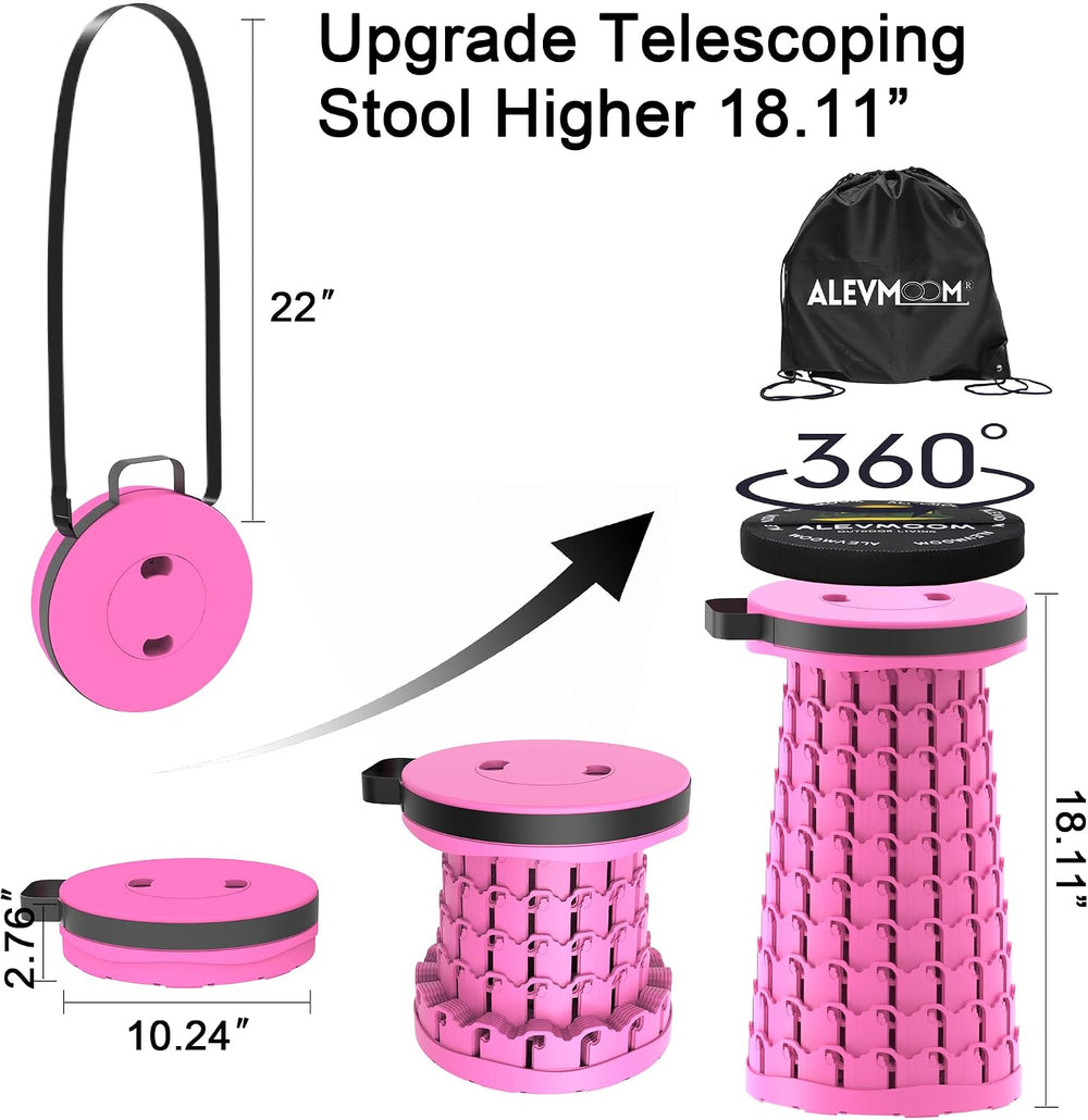 ALEVMOOM Upgraded Collapsible Stool with Cushion & Bag, 18" H Portab...