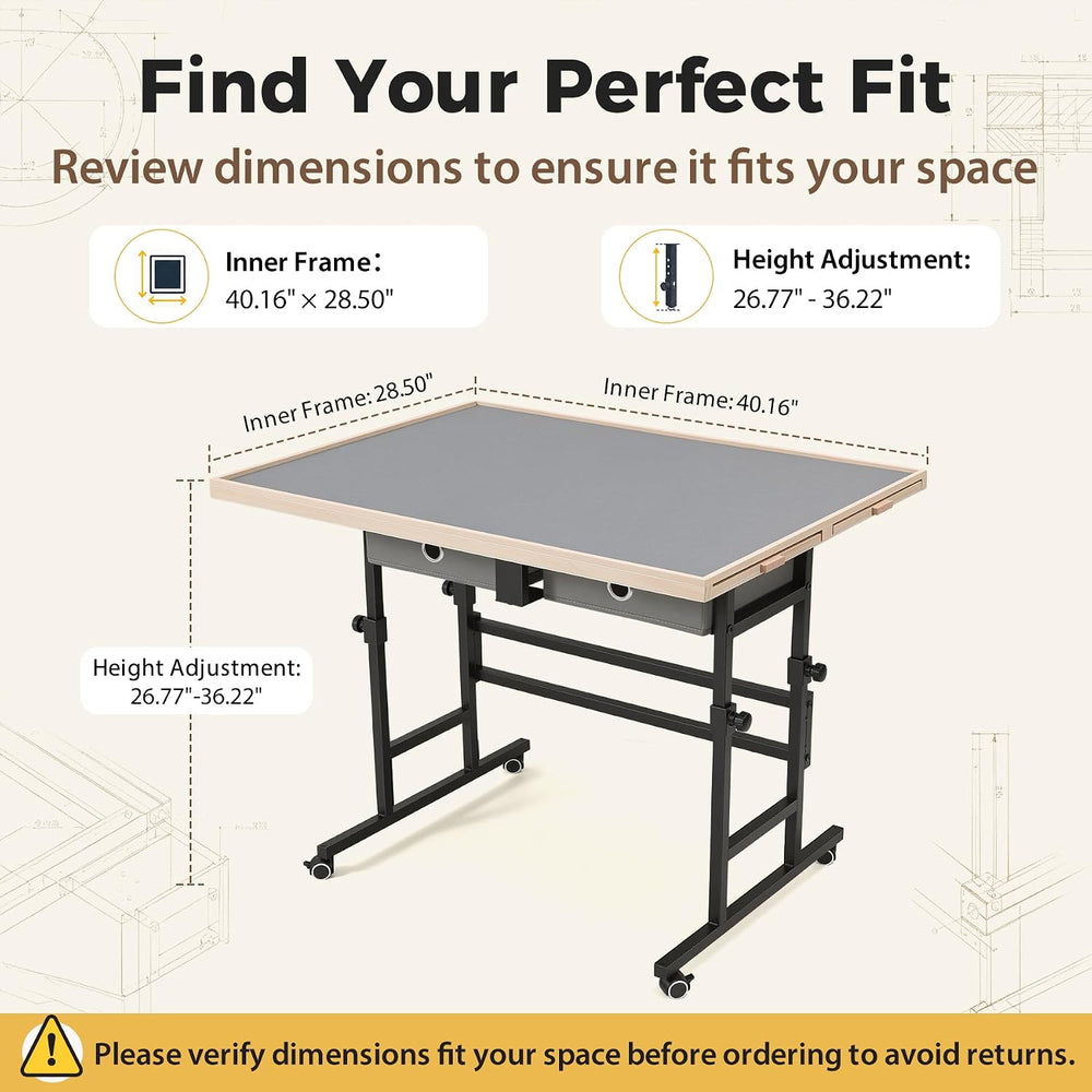 BuilderButler Puzzle Table 2000 Pieces with Wheels, Drawers & Cover, 40.1...