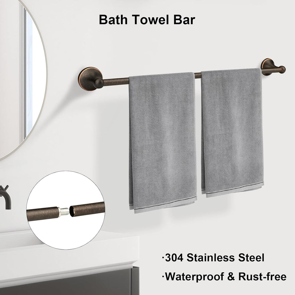 Classic 4 Pcs Oil Rubbed Bronze Bathroom Hardware Accessories Set