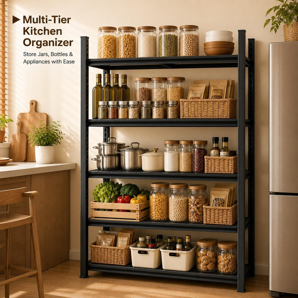 Heavy Duty 5 Tier Metal Garage Shelving, 72" H × 36" W × 16" D