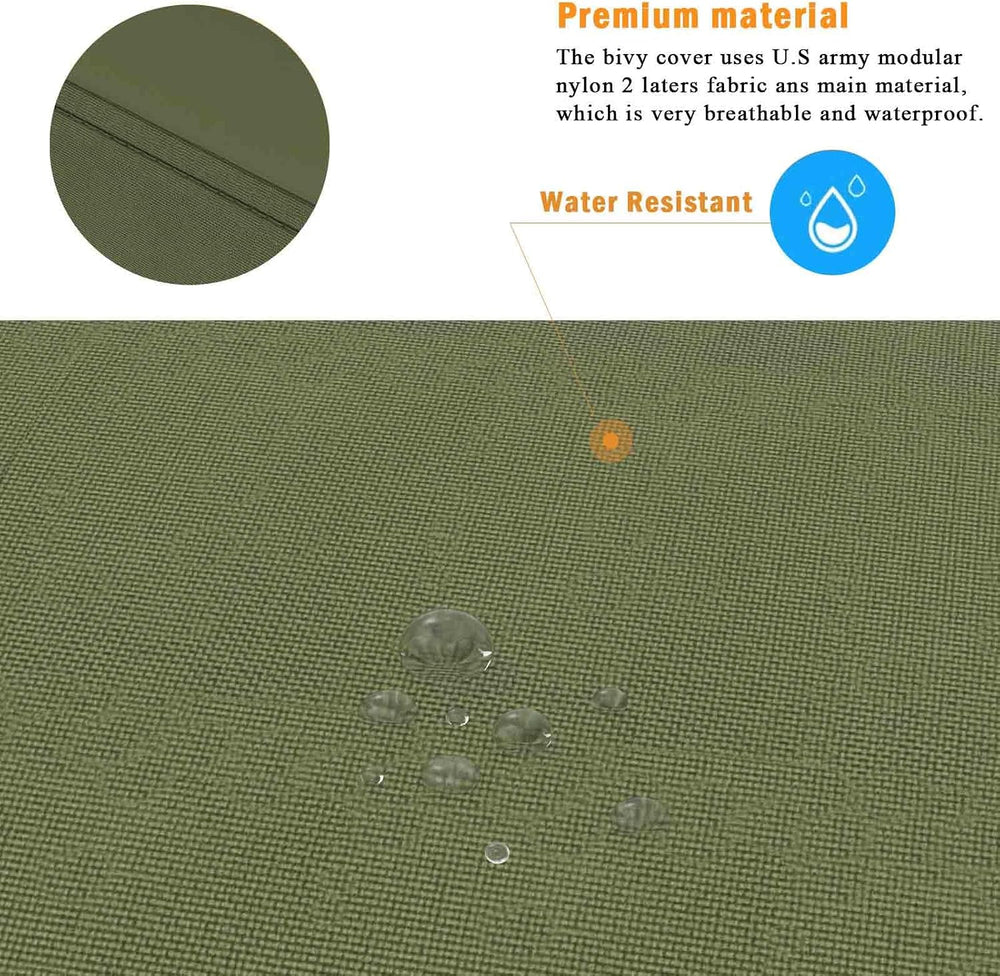 AKMAX Military Bivy Cover Sack Waterproof Sleeping Bag Shell Shelter Coyote