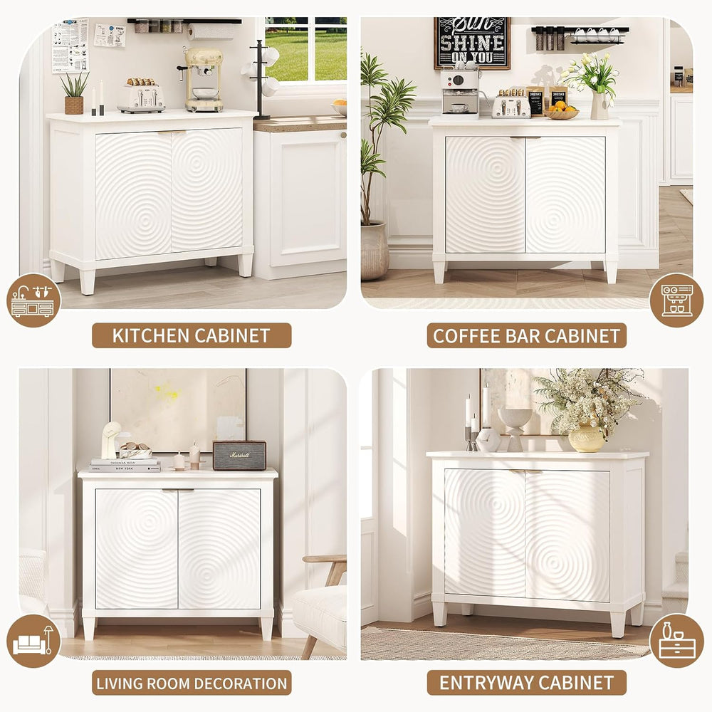 karlott Buffet Cabinet with Storage, Sideboard Accent Cabinet, Annual Ring