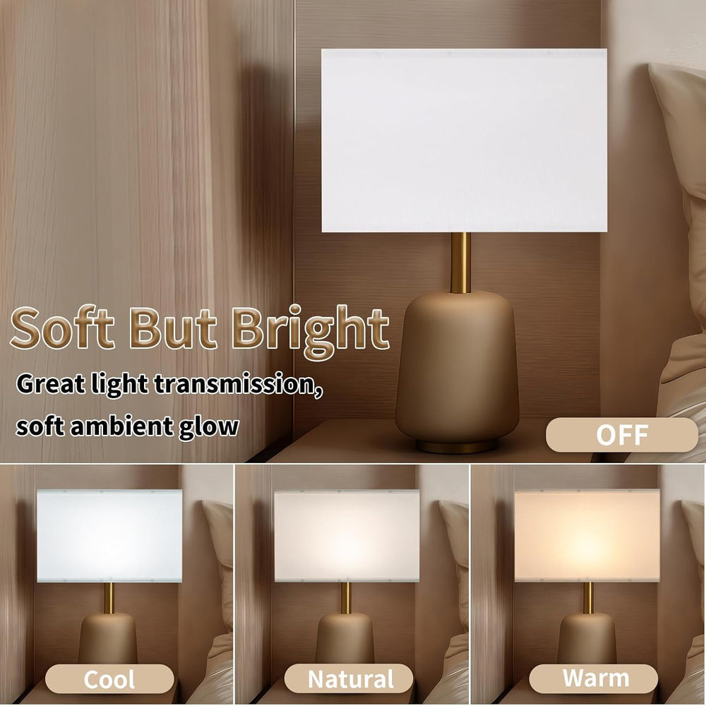 Rectangle Lamp Shades Set of 2, 16"x8"x10", Large White Linen