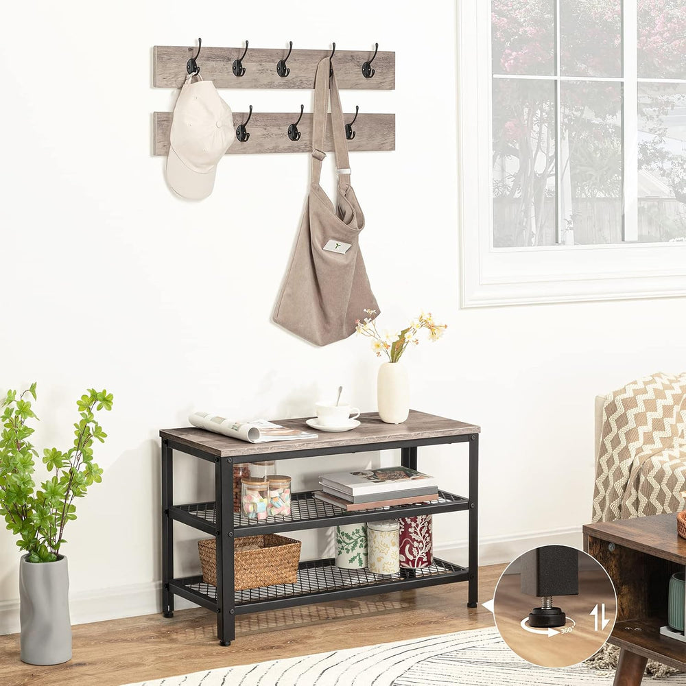 HOOBRO Hall Tree Entryway Storage Bench, Coat Rack Shoe Bench, Shoe Rack Orga...