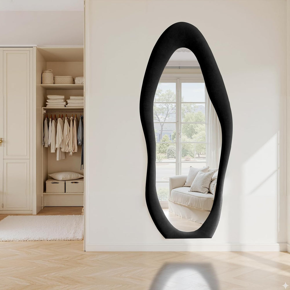 Anpark Full Length Mirror, 71"x 30" Wall Mirror, Flannel Wrapped Wo...