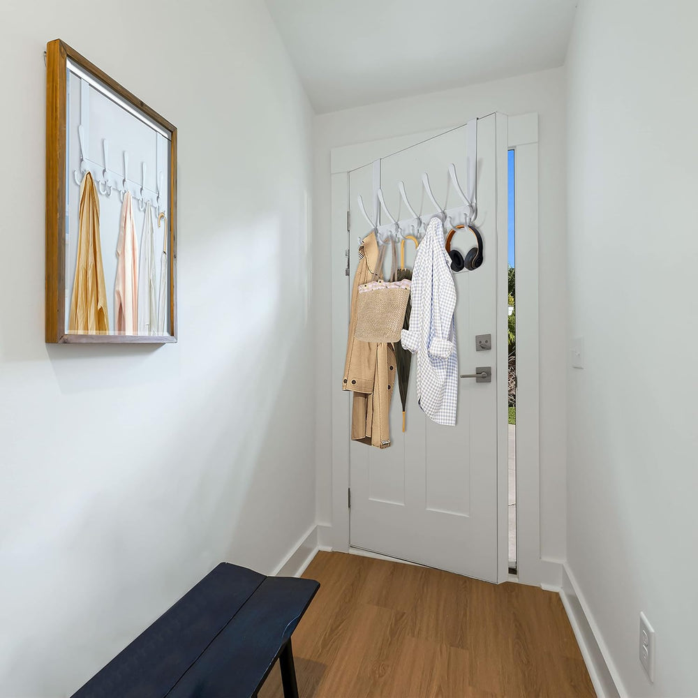 WEBI Over The Door Hook Door Hanger Hook Rack with 5 Tri Hooks for Hanging Co...