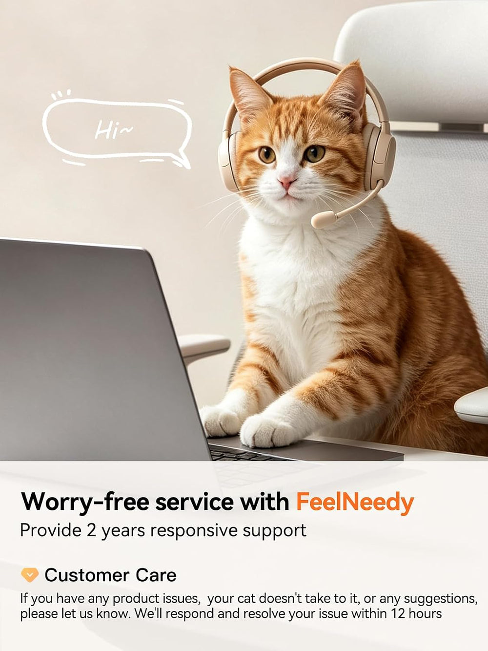 FEELNEEDY Wireless Cat Water Fountain Stainless Steel with Sensor, 4000mAh Ba...