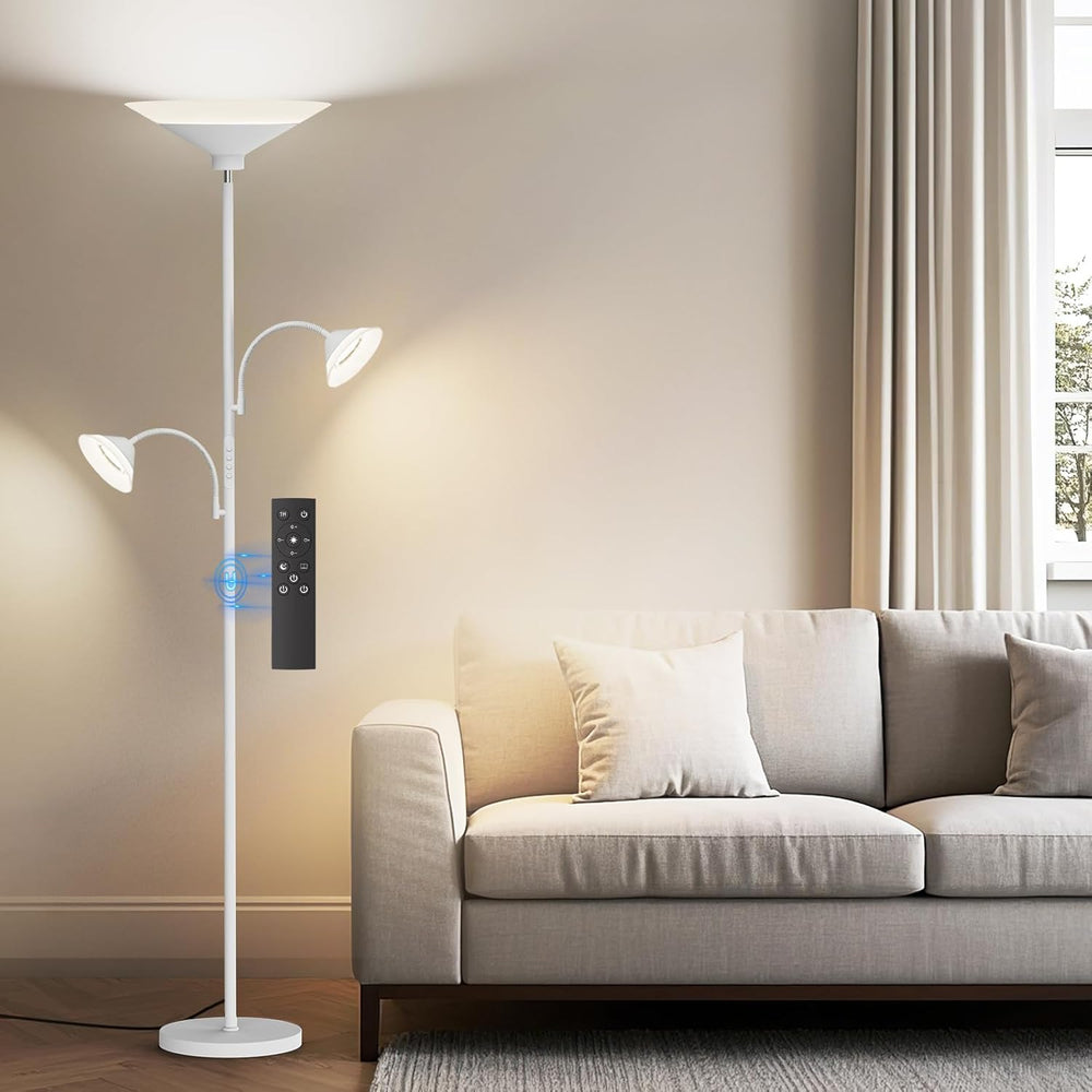 SIBRILLE 42W 3-Light Torchiere Floor Lamp, LED Tree Standing Lamp