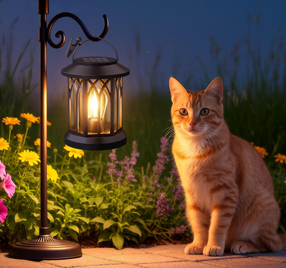 Hanging Solar Lanterns Outdoor Waterproof: 2 Pack Garden Lantern Decorative